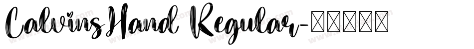 CalvinsHand Regular字体转换